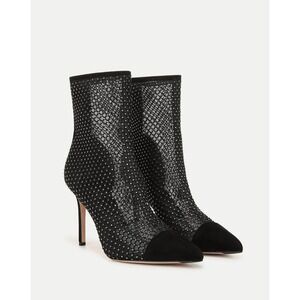 NWB Veronica Beard Lisa Rhinestone Black Mesh Bootie‎ Size 9.5